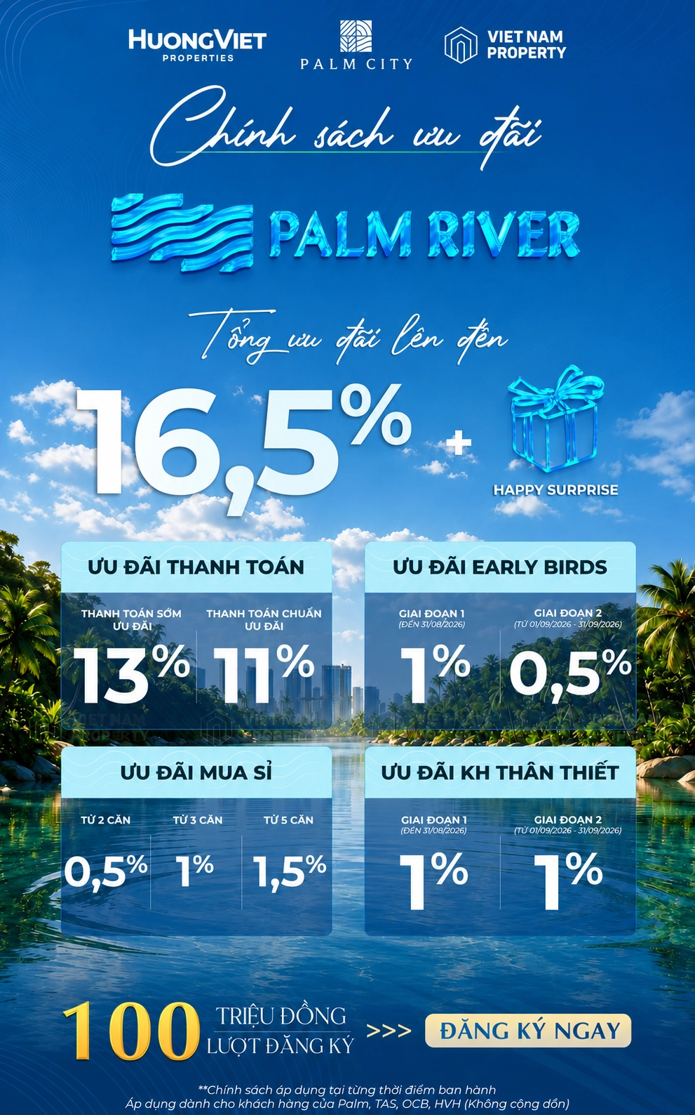 Palm River City 33 Chính sách ưu đãi